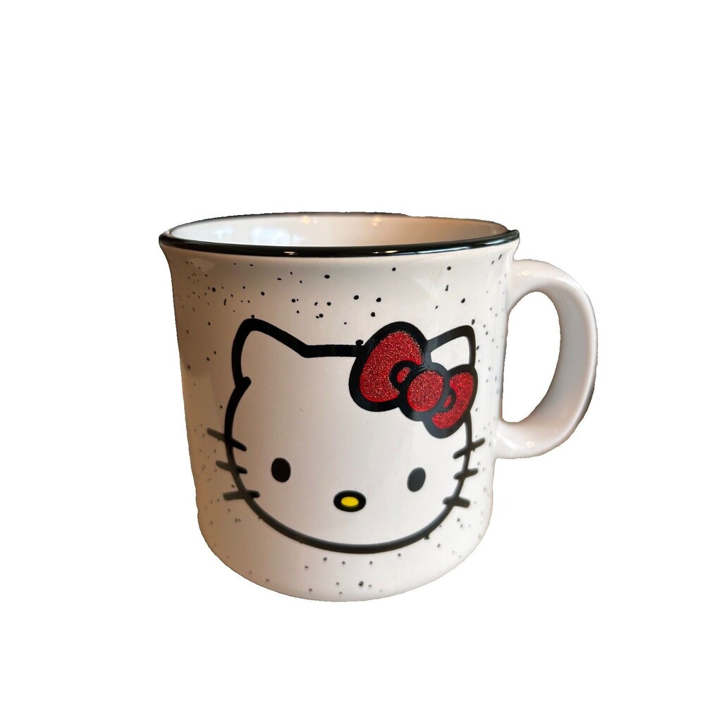 Hello Kitty with Glitter Bow Campfire Style Mug - 20oz NEW
